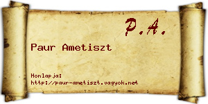 Paur Ametiszt névjegykártya